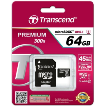 Transcend TS64GUSDU1 64GB microSDHC CL10 UHS-I