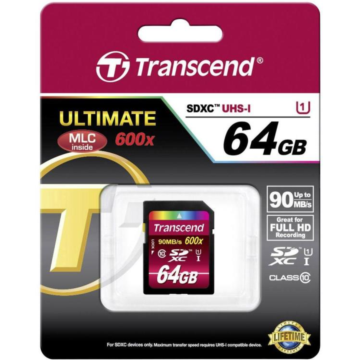 Transcend TS64GSDXC10U1 64GB CL10 SDXC Memory Card