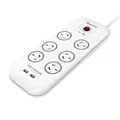Huntkey SAC607 6 Outlet Surge Protected Powerboard with 2 USB Ports (2.4 AMP Combined) - MAX2400W-MAX10A  2m Lead