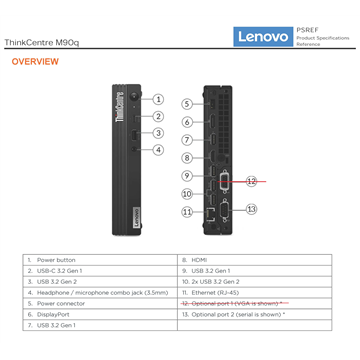 Lenovo Thinkcentre M90Q Tiny i5 10500T 16GB 256