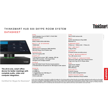 Lenovo  ThinkSmart HUB 500 i5 i5-7500T 11.6" 