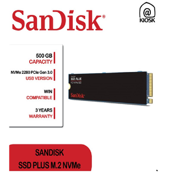 SanDisk 500GB SSD PLUS M.2 NVMe PCIe 3.0 M.2 Int