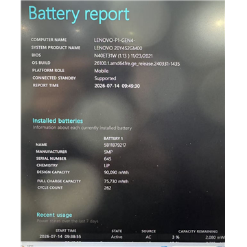 Lenovo ThinkPad P1 Gen 4 16" Xeon 32GB 512G W11