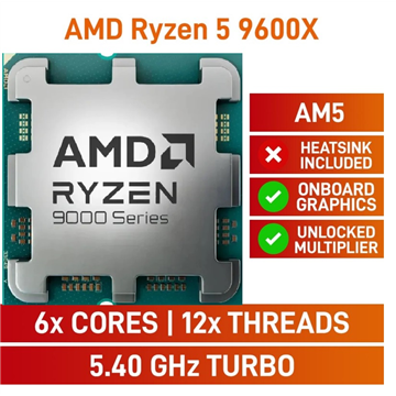 AMD Ryzen 5 9600X 6 Core 12 Thread 38M Cache