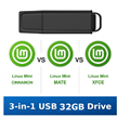 ETC Linux Mint 22.3 with 3 Editions to choose Bootable USB installer 32GB Pen drive