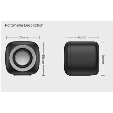 Generic Mini Desktop Speakers Black USB-Powered 